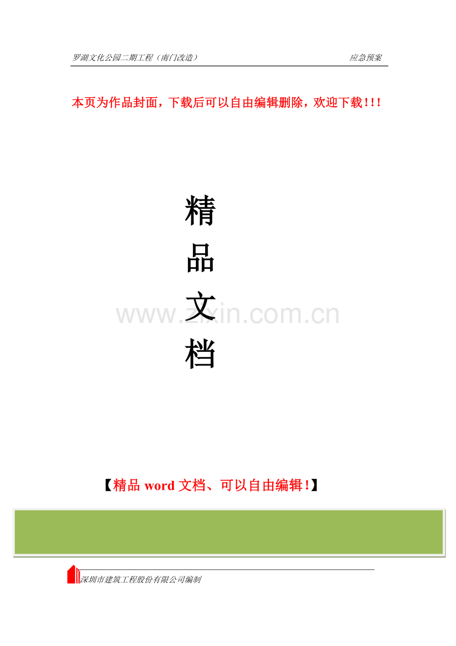 普济医院施工安全事故应急救援预案(文字).doc_第1页