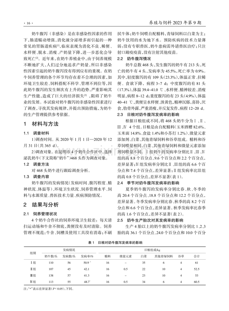 奶牛腹泻非感染性因素的调查分析.pdf_第2页
