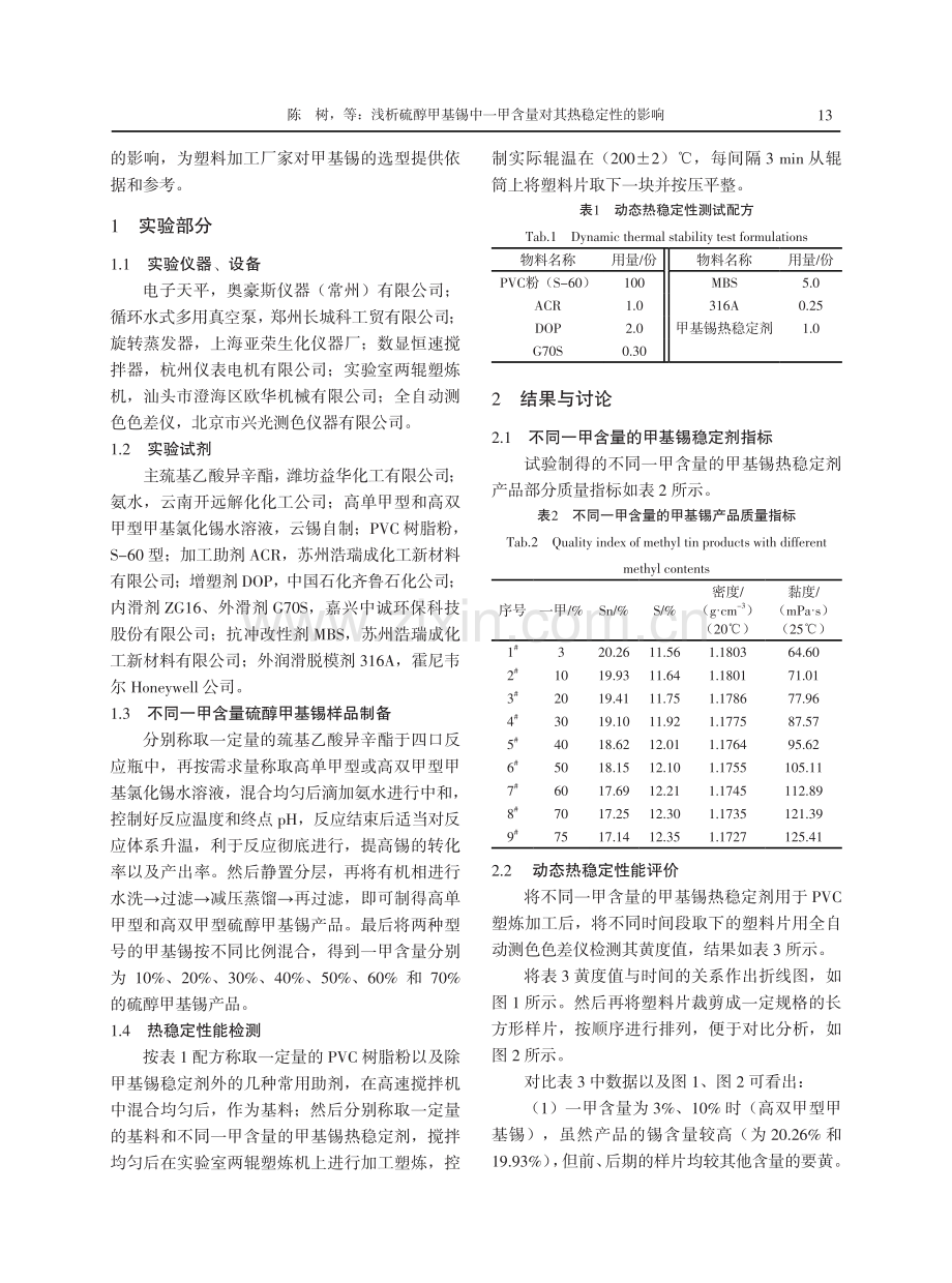 浅析硫醇甲基锡中一甲含量对其热稳定性的影响.pdf_第2页