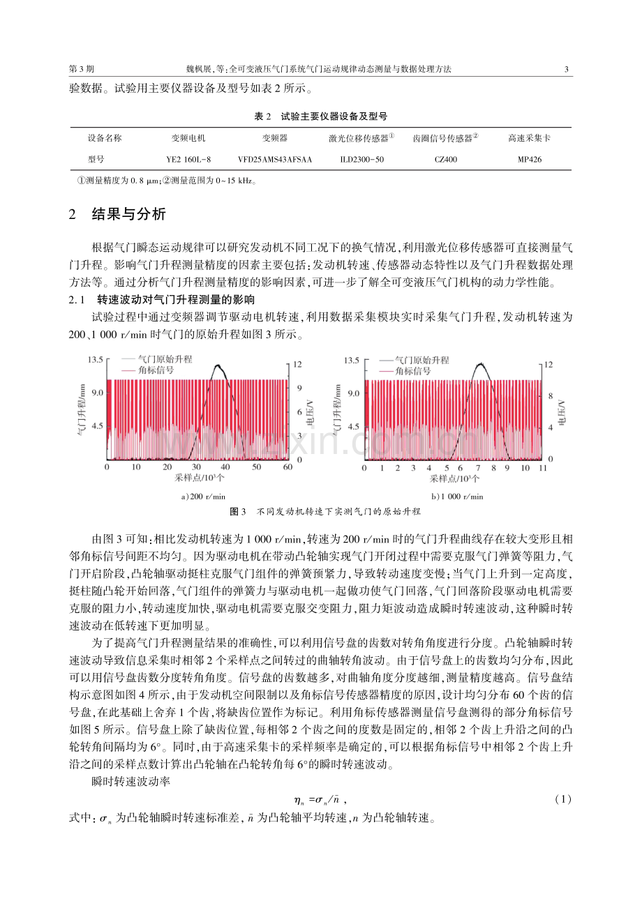 全可变液压气门系统气门运动规律动态测量与数据处理方法.pdf_第3页