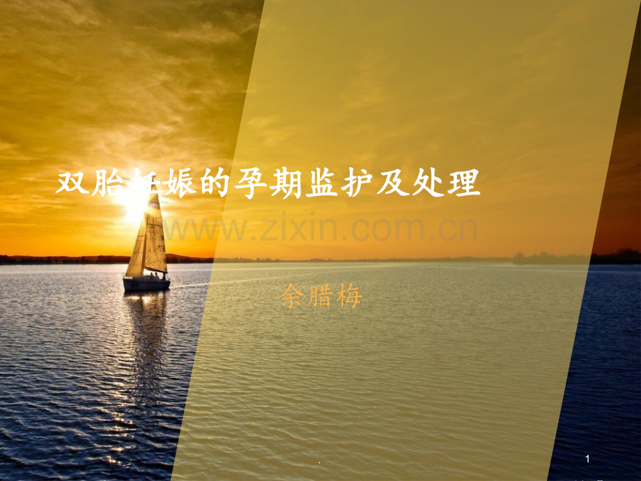 (余腊梅)双胎妊娠的孕期监护及处理分解PPT课件.ppt_第1页