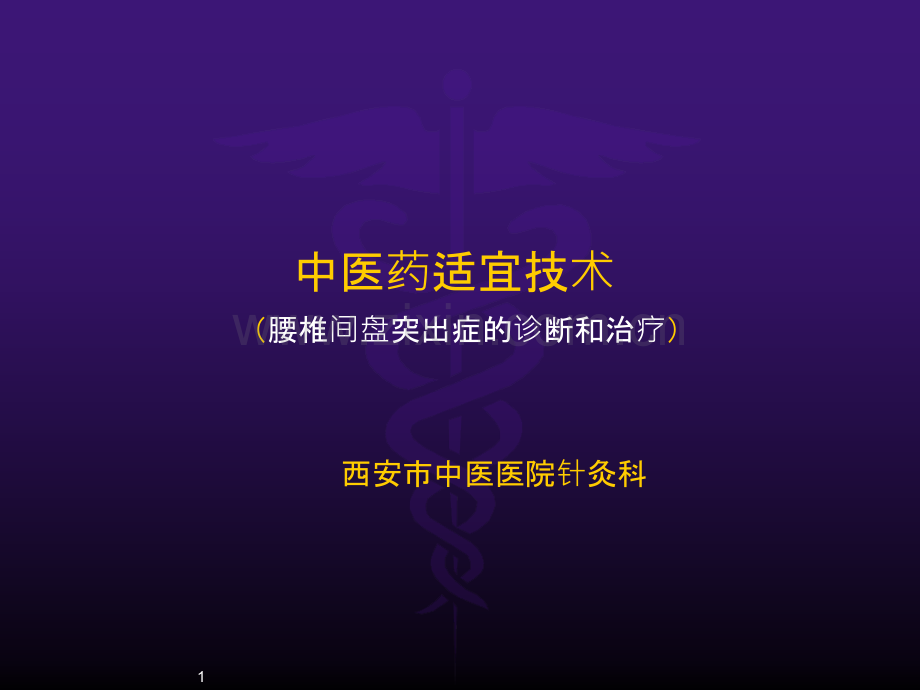 中医适宜技术腰椎间盘突出症诊断与治疗ppt课件.pptx_第1页