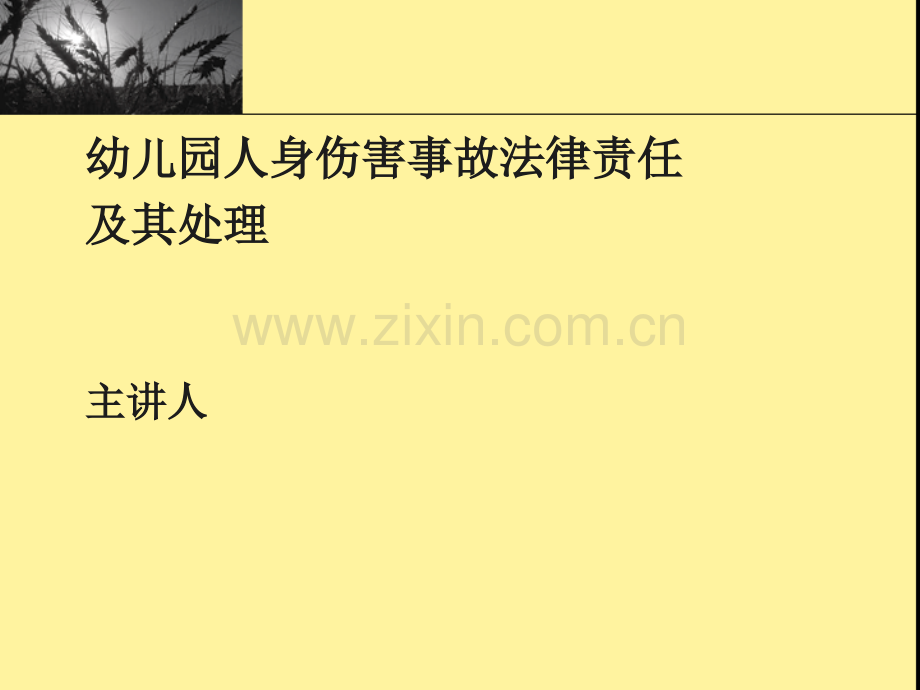 幼儿园人身伤害事故法律责任及其处理.ppt_第1页