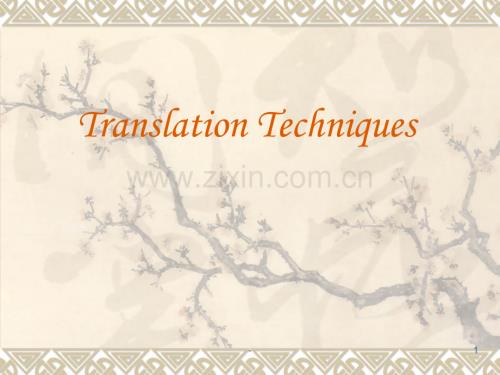 Translation-techniques(里面包含增译法-减译法-转译法-重复译法)PPT课件.ppt
