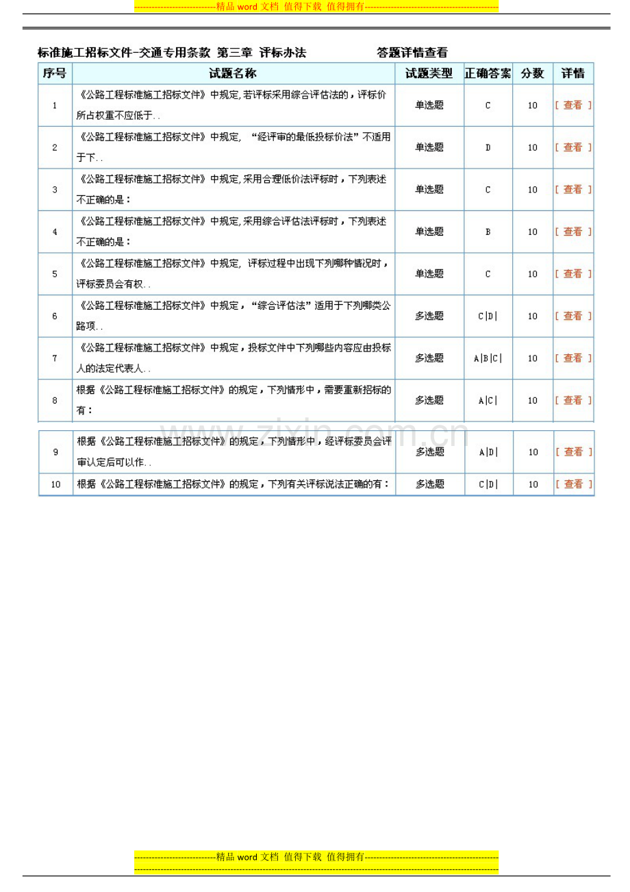 2010-13年度招标师继续教育“标准施工招标文件——交通专用条款”考试答案.doc_第2页