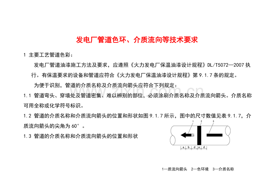 发电厂管道色环、介质流向等技术要求.doc_第1页