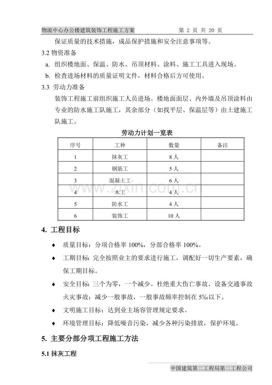 物流中心办公楼装饰施工方案.doc_第2页