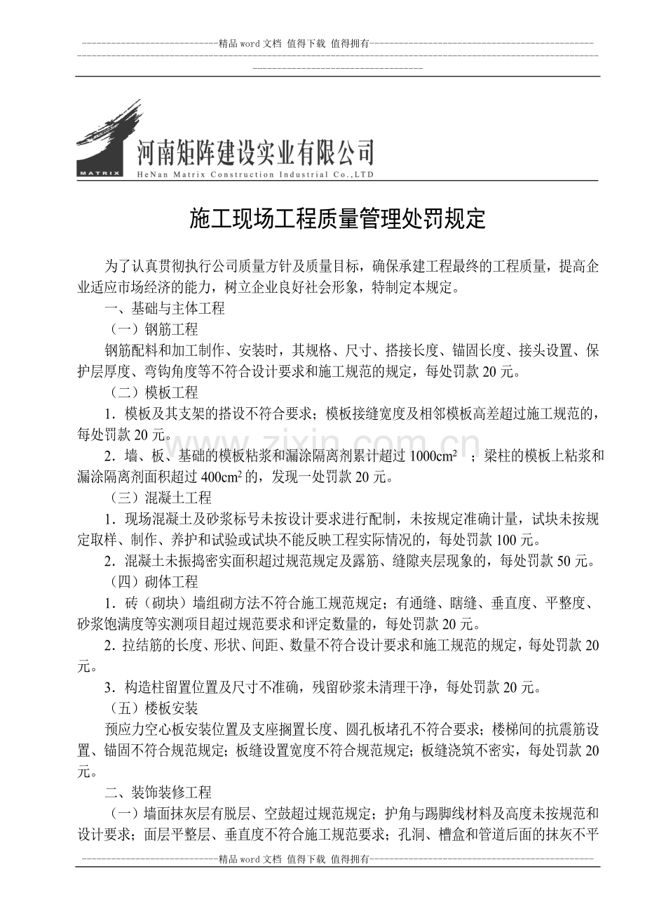 施工现场工程质量处罚规定(标准格式).doc01.doc_第1页