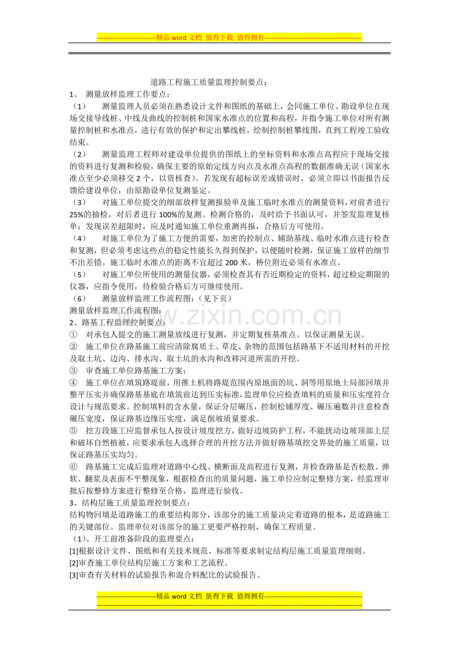道路工程施工质量监理控制要点.docx_第1页