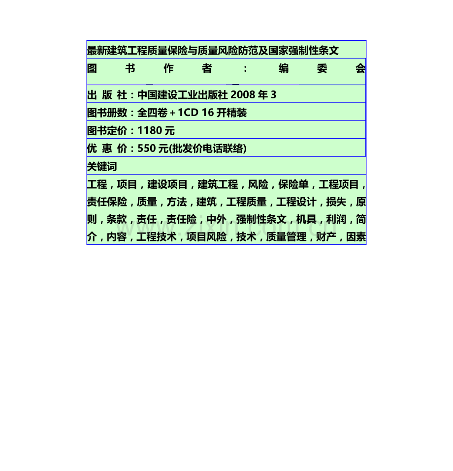 建筑工程质量保险与质量风险防范及国家强制性条文.doc_第1页
