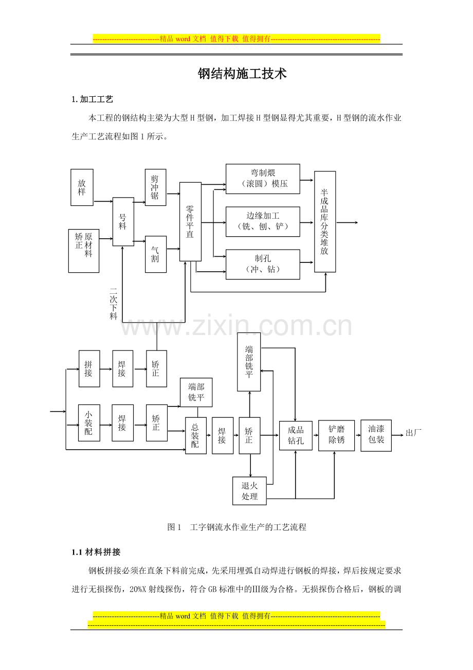 中九钢结构的施工工艺流程.doc_第1页