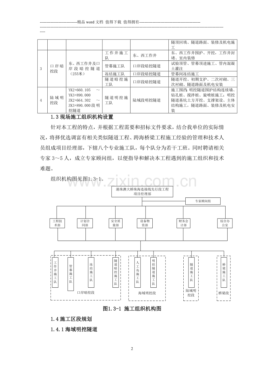 拱北隧道初步施工组织计划.doc_第2页