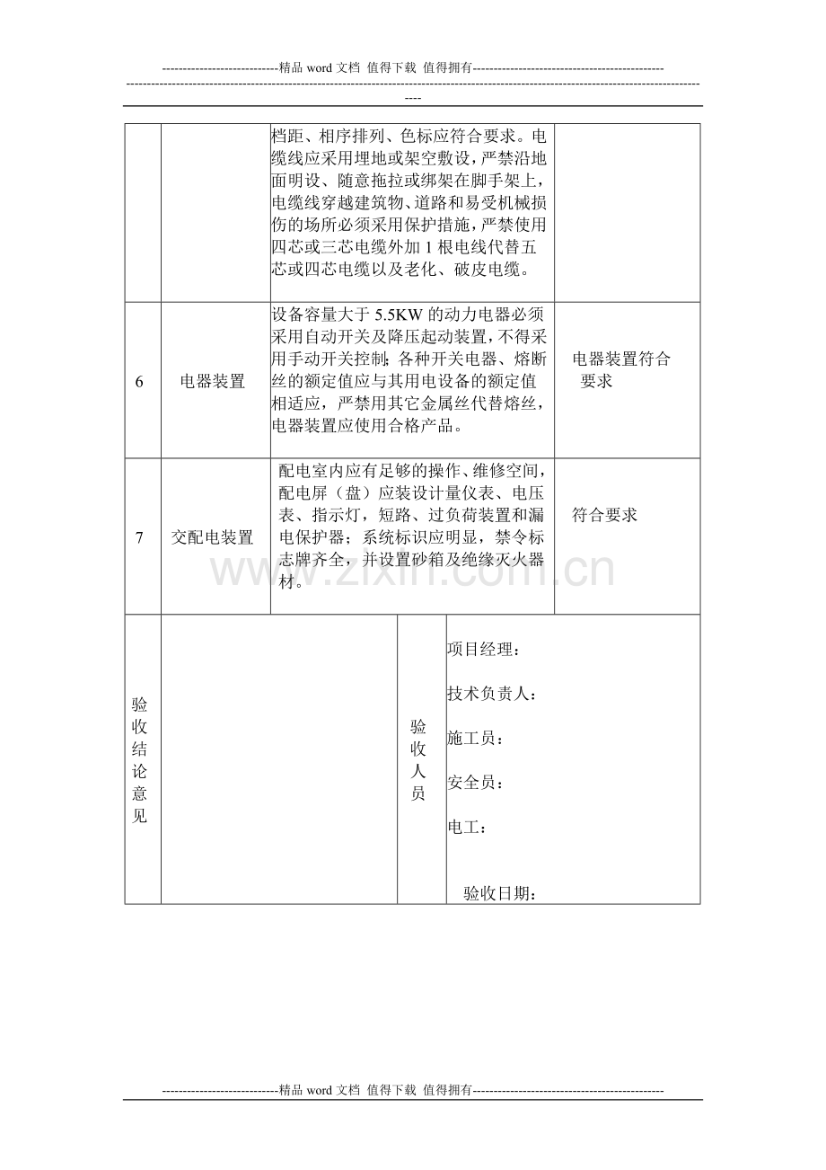 施工用电安全技术要求和验收表.doc_第2页
