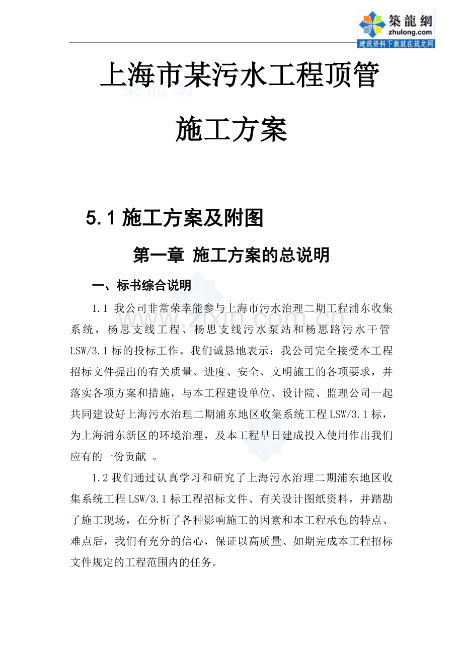 上海市某污水工程顶管施工方案p.doc_第1页