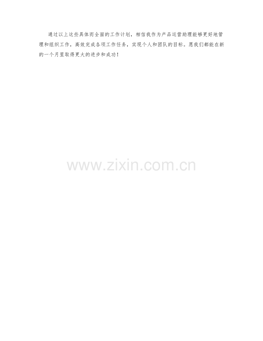产品运营助理月度工作计划.docx_第2页