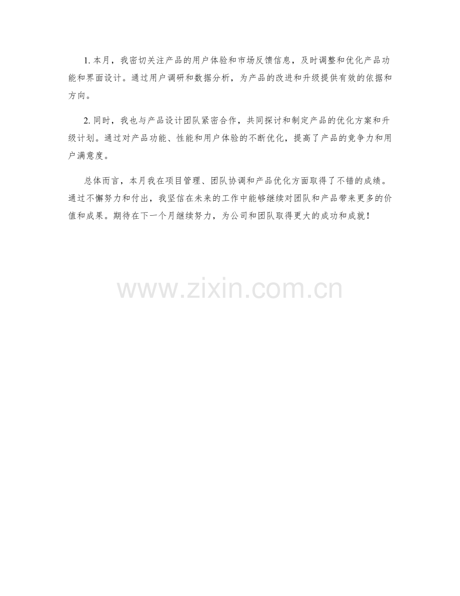 产品开发经理月度工作总结.docx_第2页