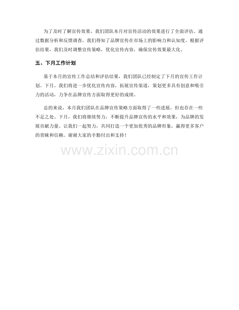 品牌宣传策略月度工作总结.docx_第2页