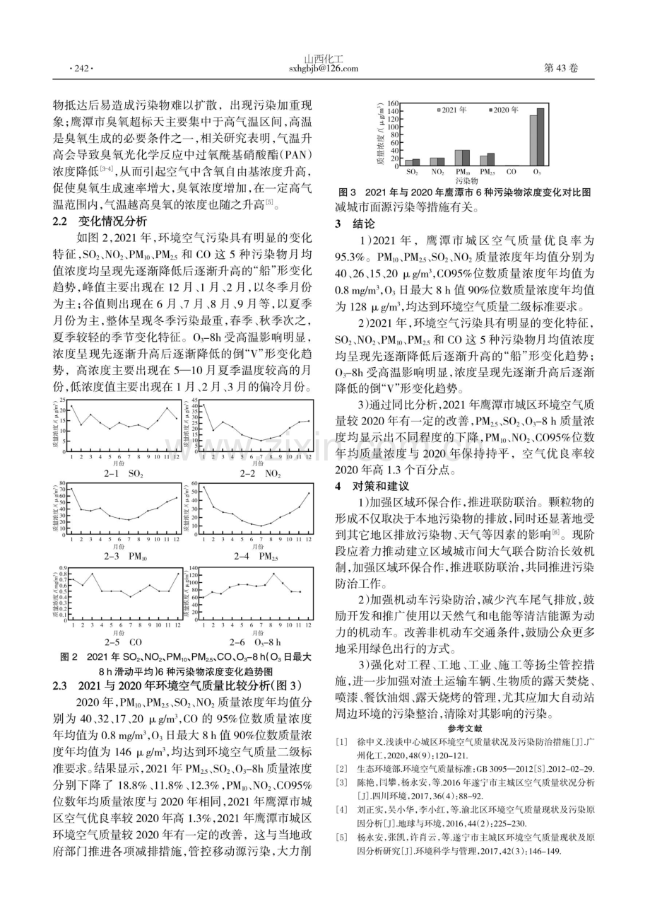 2021年鹰潭市城区空气质量状况分析.pdf_第2页