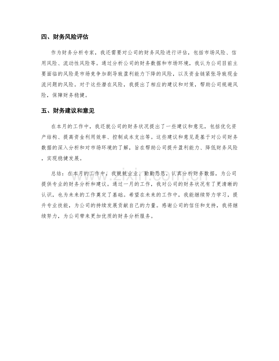 财务分析专家月度工作总结.docx_第2页