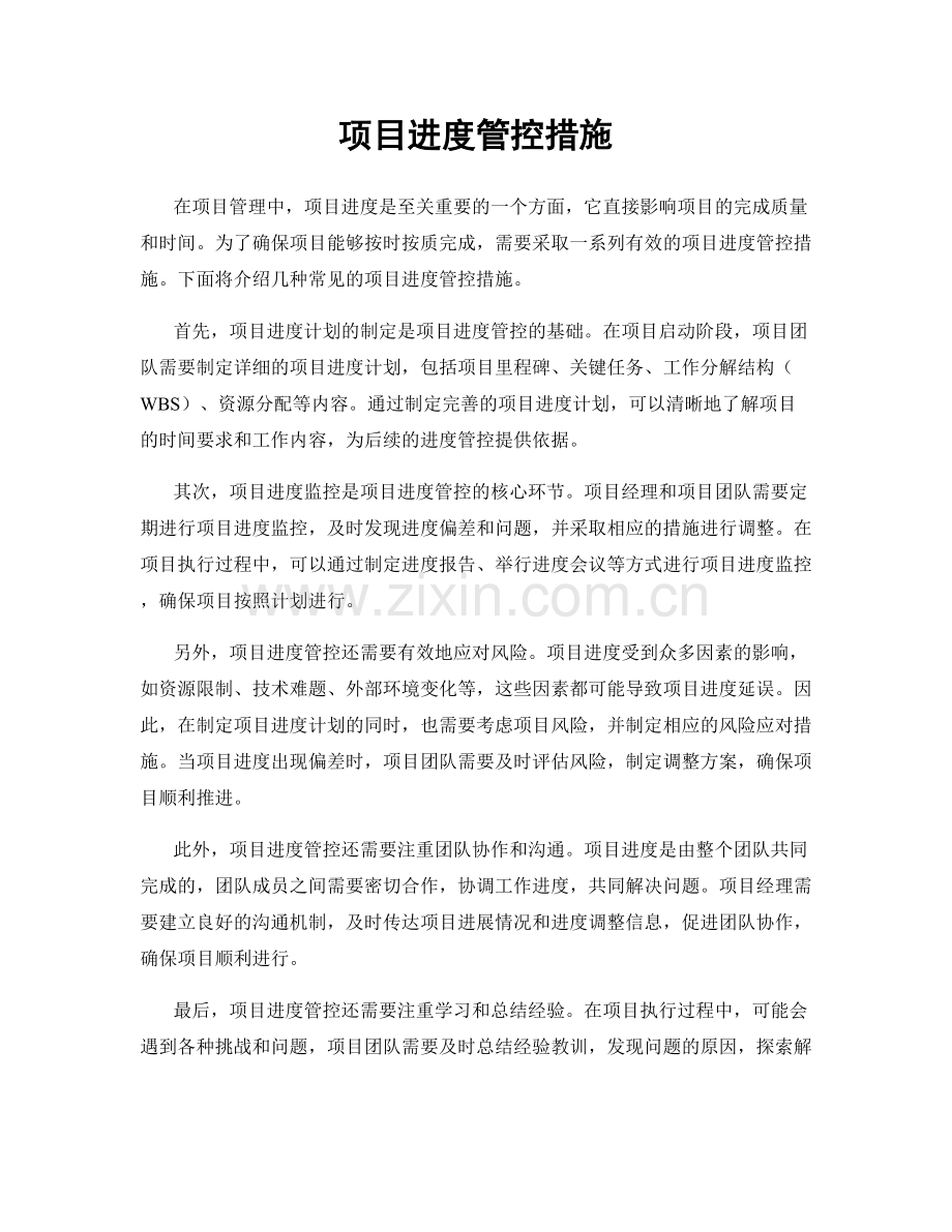 项目进度管控措施.docx_第1页