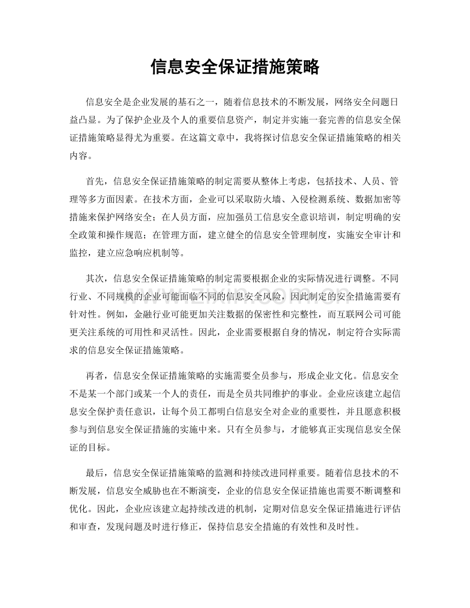 信息安全保证措施策略.docx_第1页