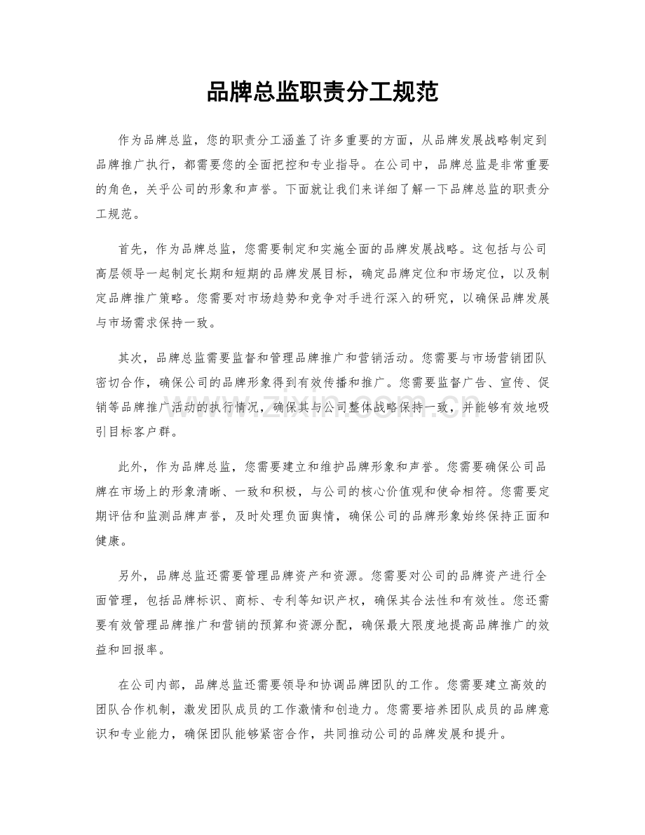 品牌总监职责分工规范.docx_第1页