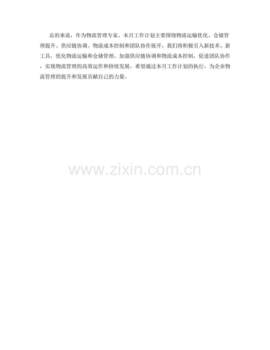 物流管理专家月度工作计划.docx_第2页