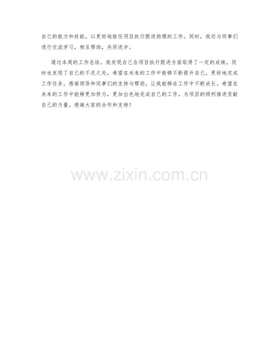 项目执行跟进助理周工作总结.docx_第2页