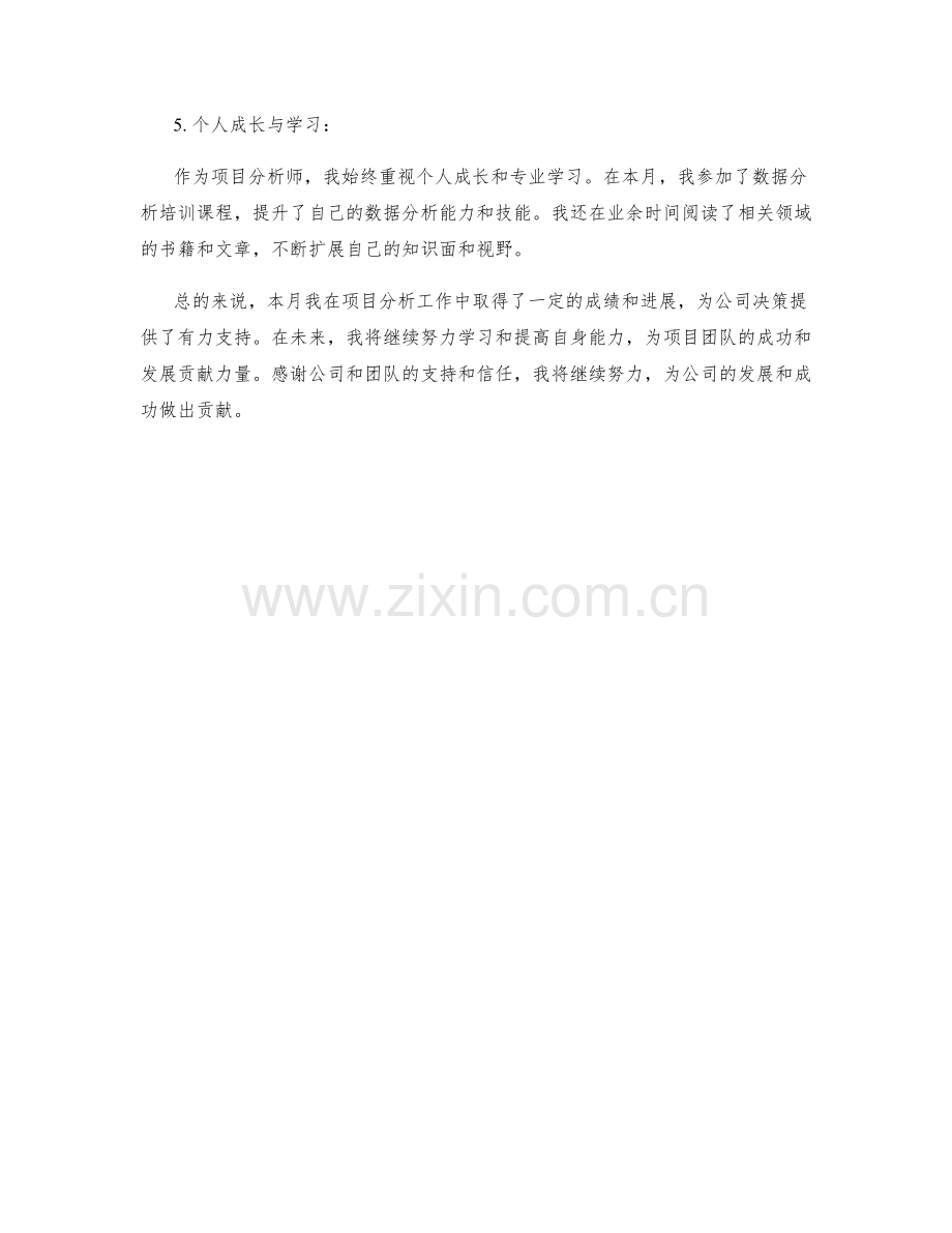 项目分析师月度工作总结.docx_第2页
