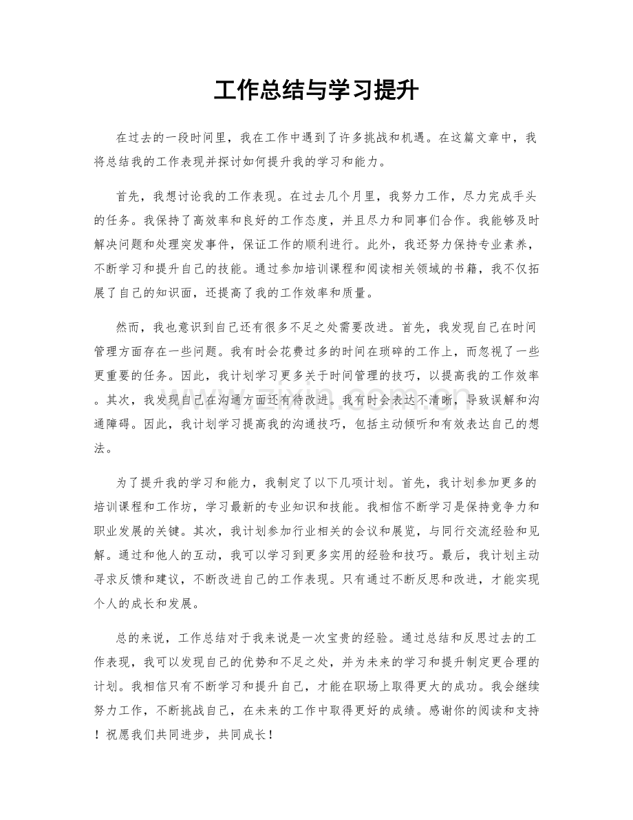 工作总结与学习提升.docx_第1页
