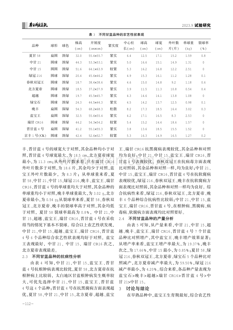 宝鸡太白地区甘蓝品种比较试验.pdf_第3页