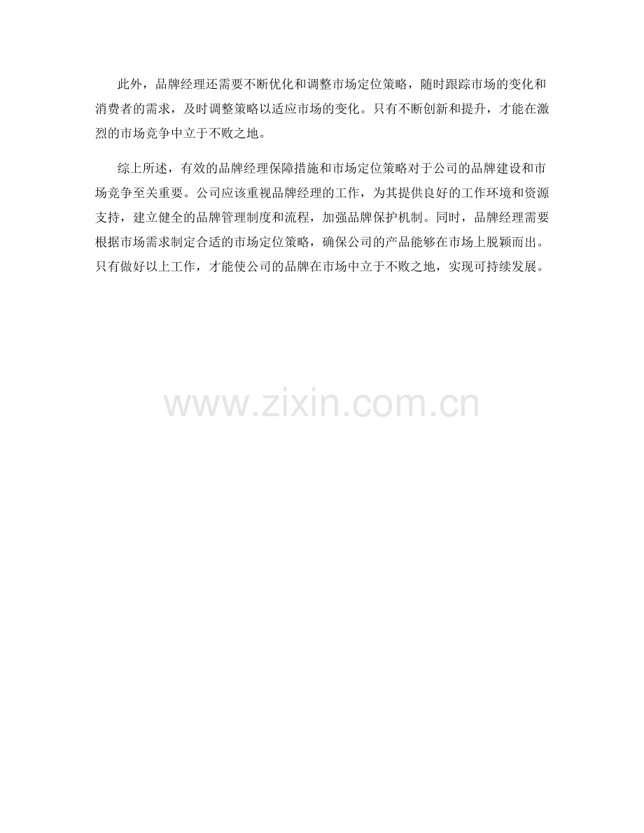 品牌经理保障措施及市场定位策略.docx_第2页
