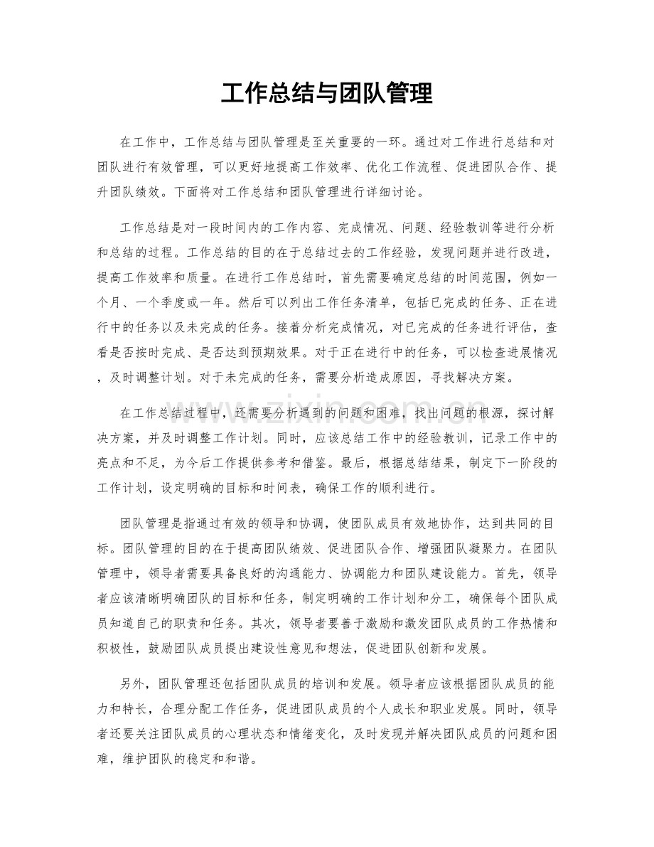 工作总结与团队管理.docx_第1页