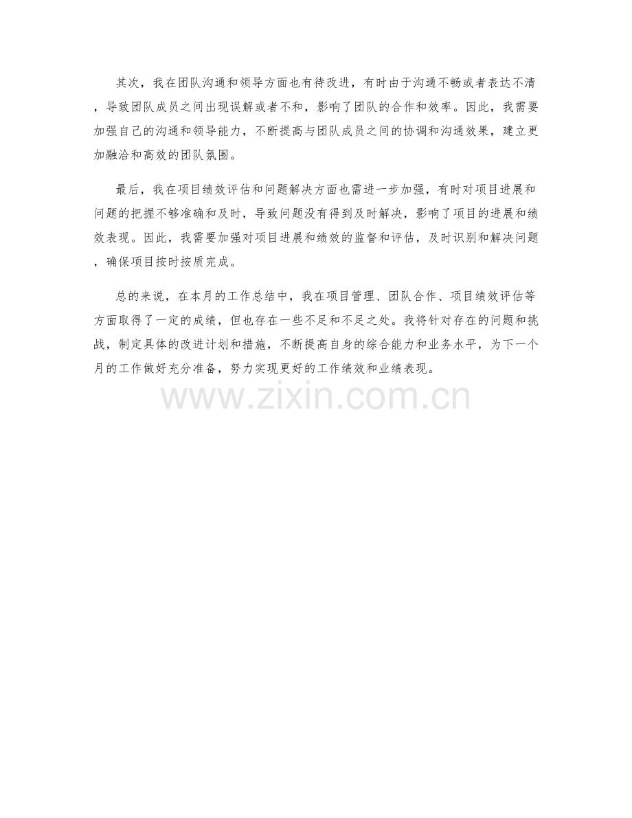 项目绩效主管月度工作总结.docx_第2页