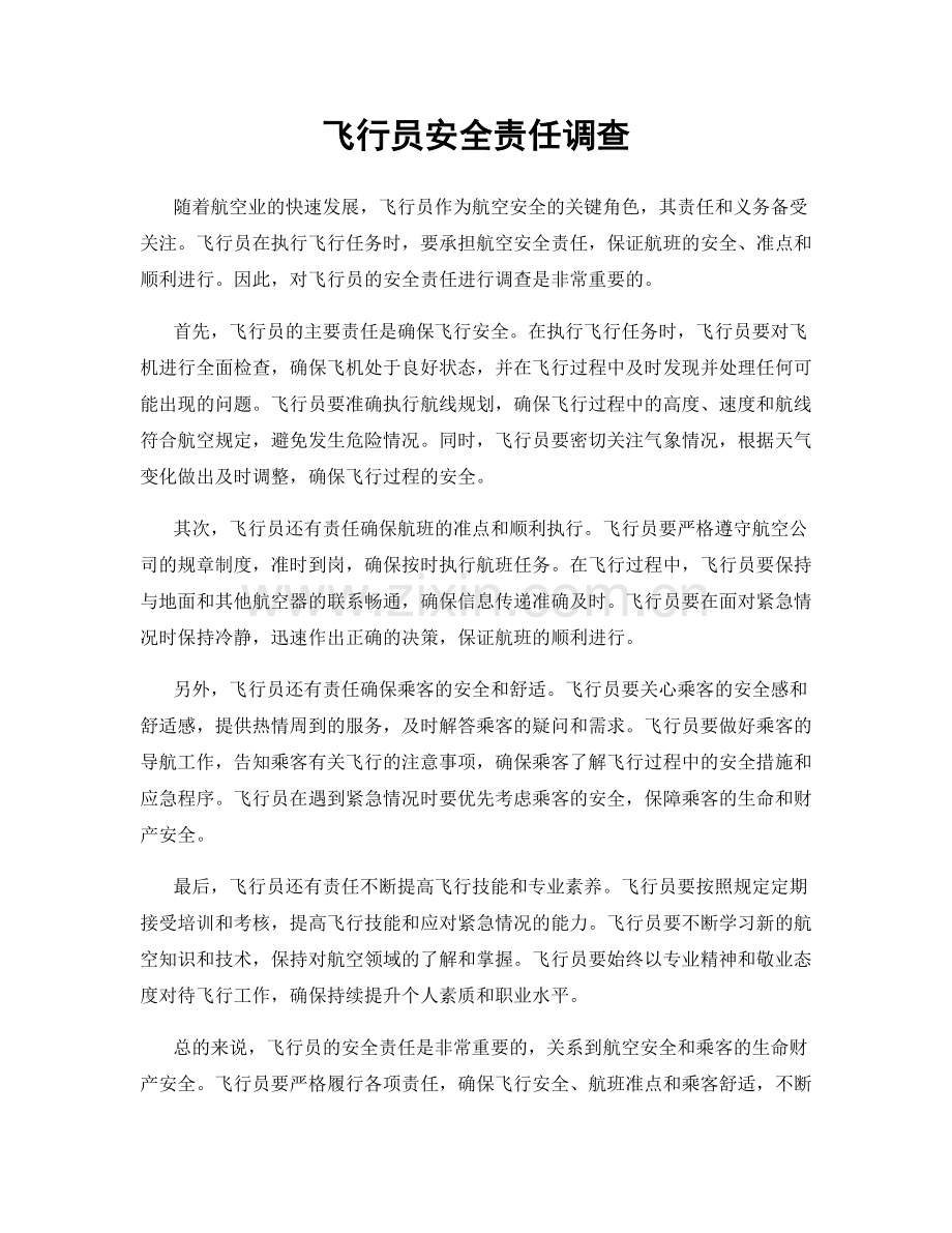 飞行员安全责任调查.docx_第1页