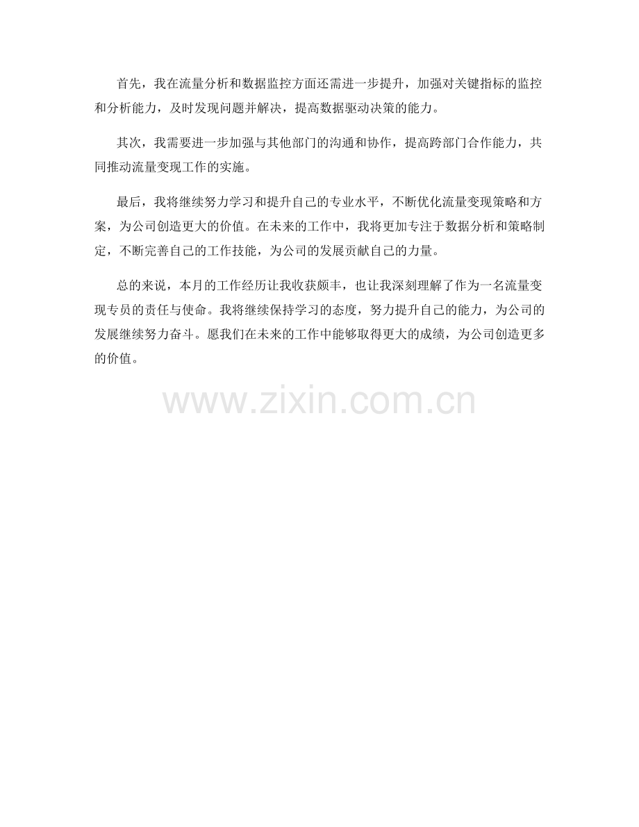 流量变现专员月度工作总结.docx_第2页