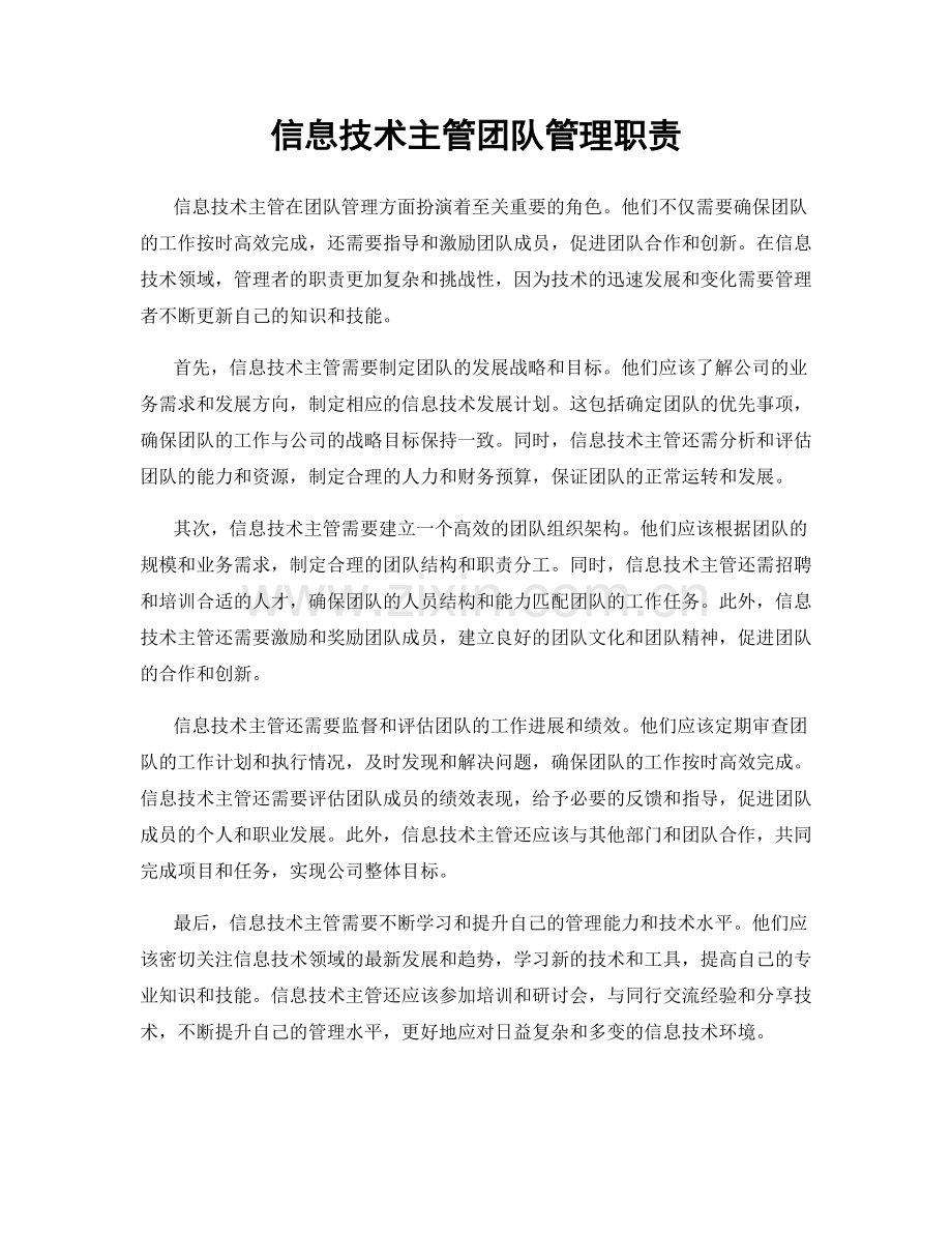信息技术主管团队管理职责.docx_第1页