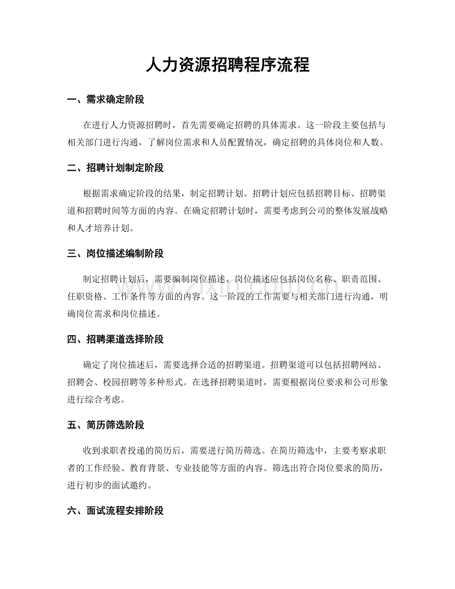 人力资源招聘程序流程.docx_第1页