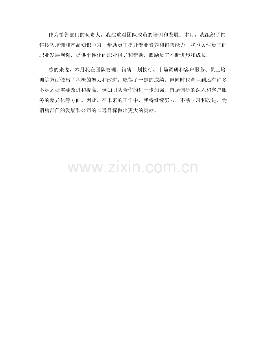 销售部经理月度工作总结.docx_第2页
