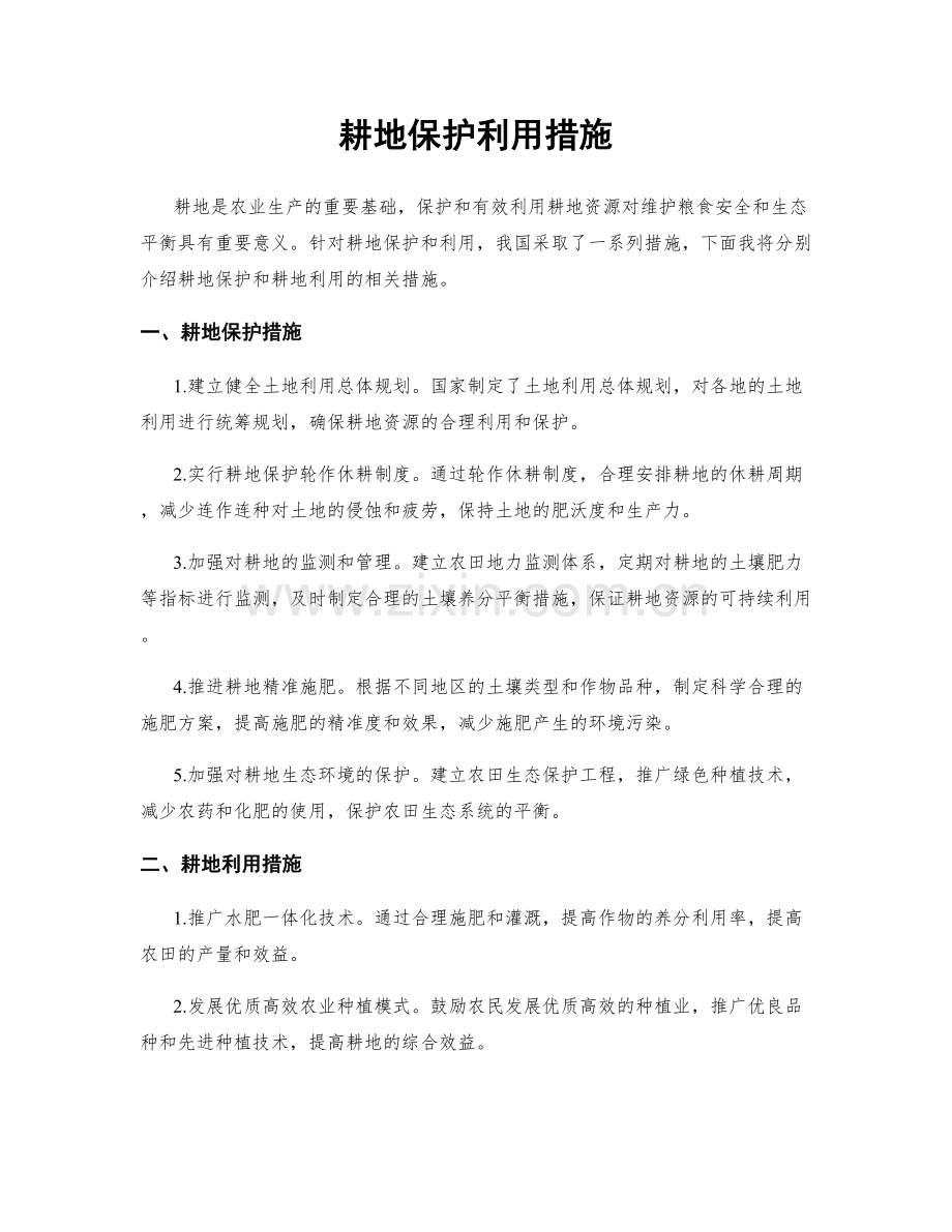 耕地保护利用措施.docx_第1页