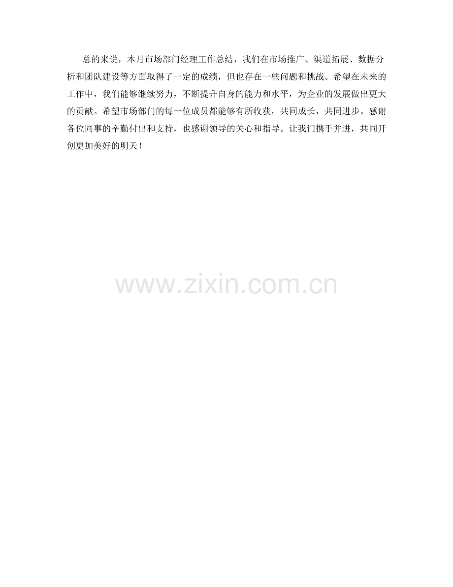 市场部门经理月度工作总结.docx_第2页