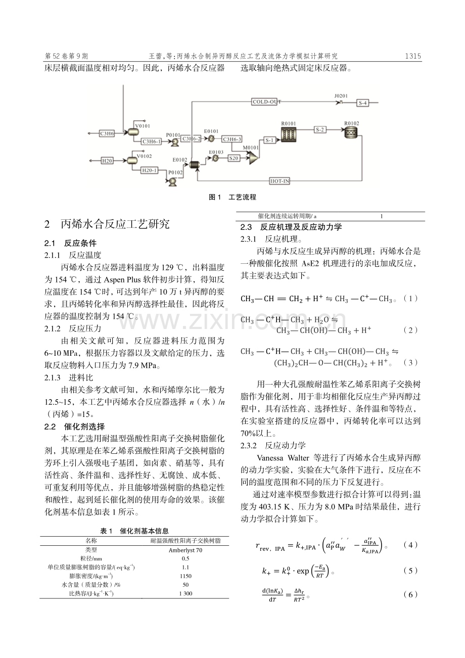 丙烯水合制异丙醇反应工艺及流体力学模拟计算研究.pdf_第2页