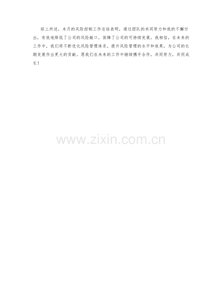 风险控制专员月度工作总结.docx_第2页
