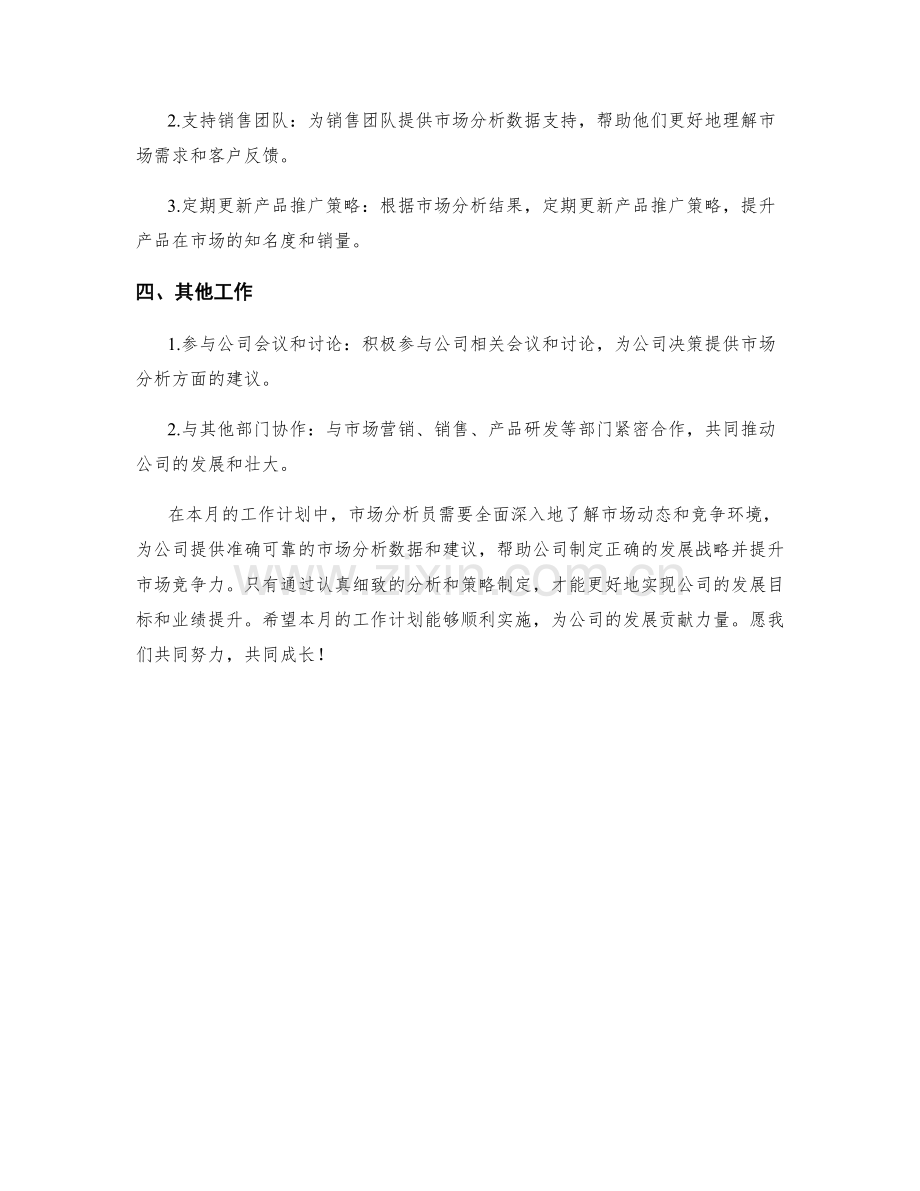 市场分析员月度工作计划.docx_第2页