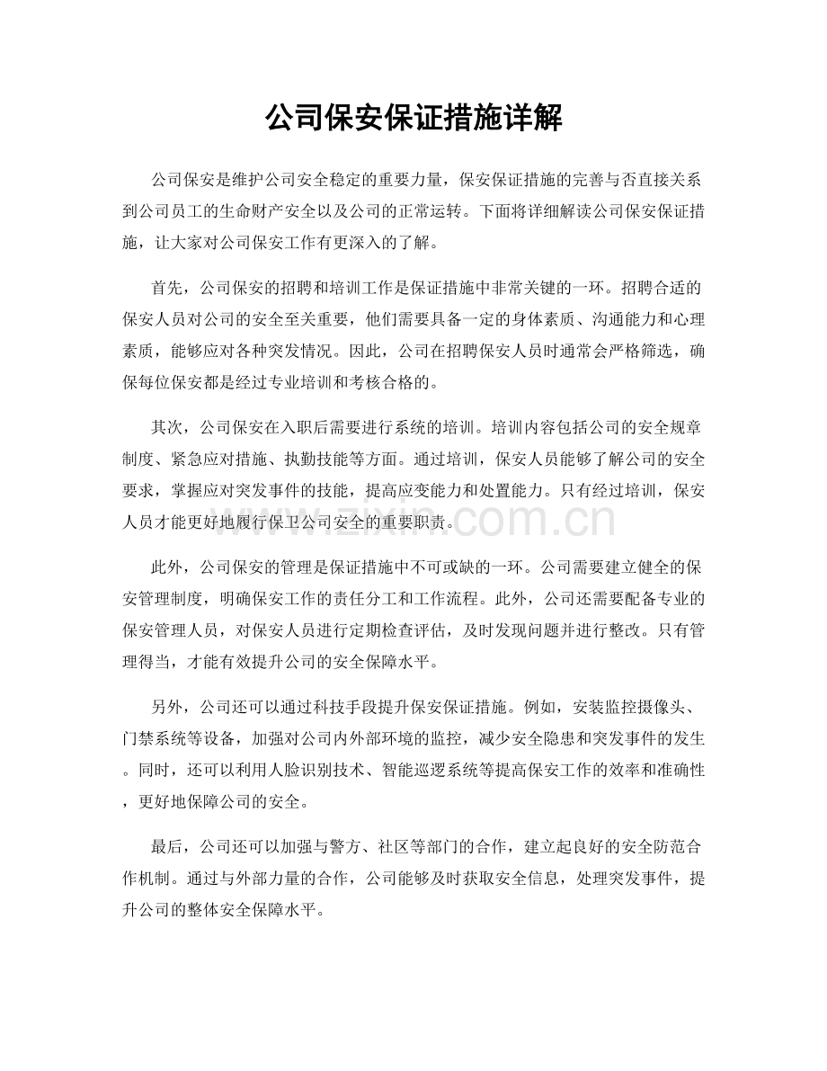 公司保安保证措施详解.docx_第1页