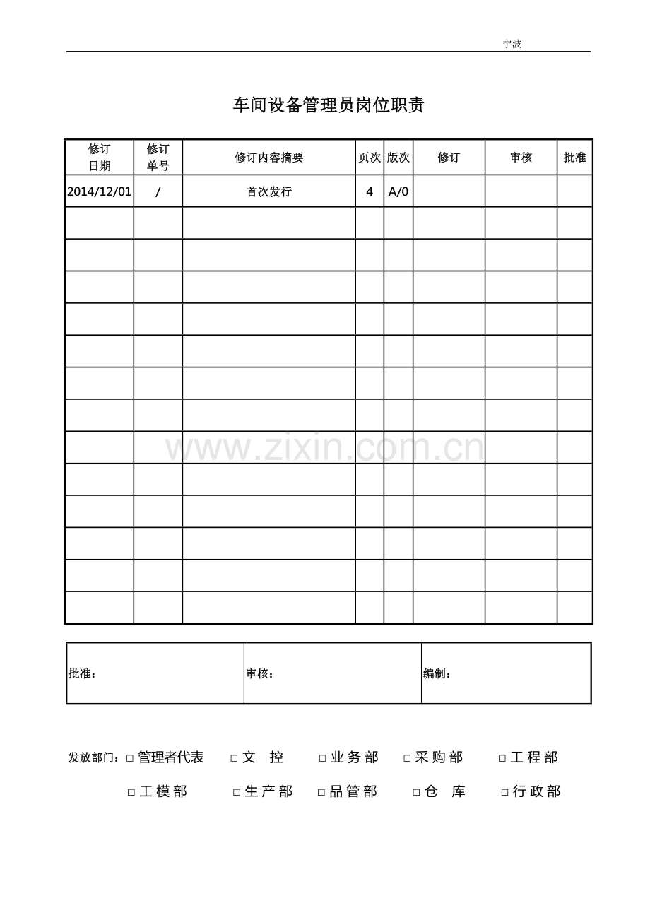 车间设备管理员岗位职责.doc_第1页