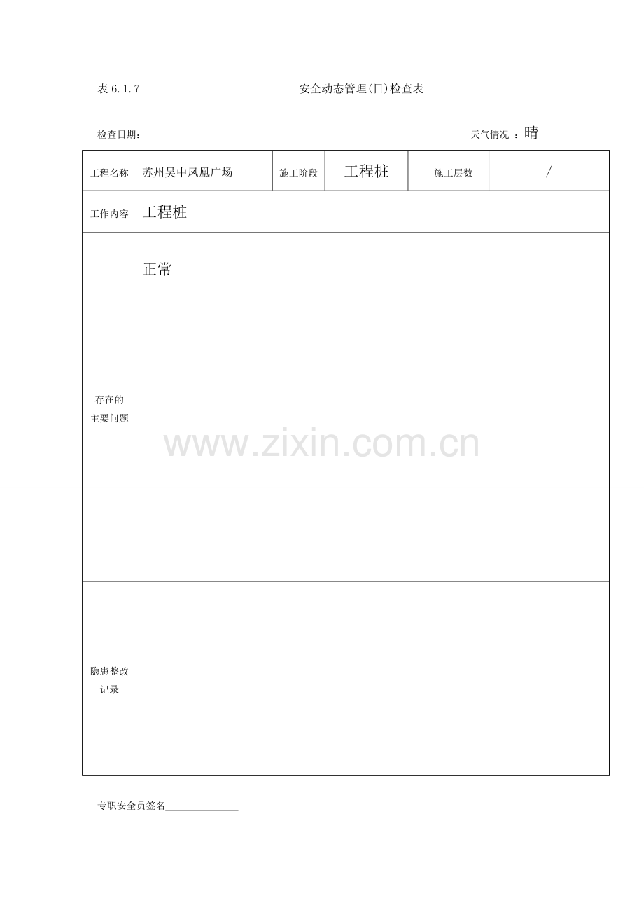 安全动态管理(日)检查表.doc_第1页