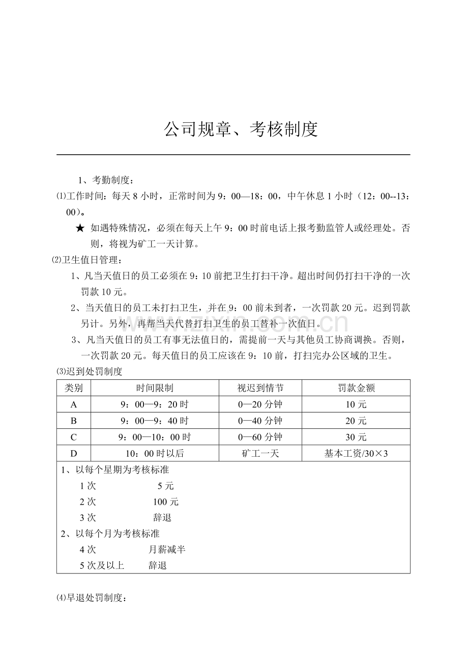 公司规章、考核制度.doc_第1页