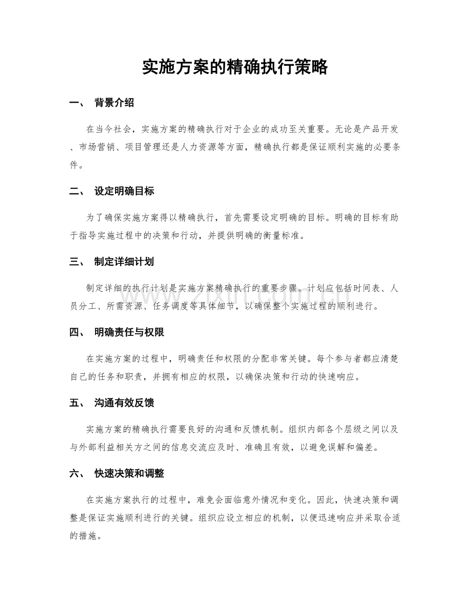 实施方案的精确执行策略.docx_第1页