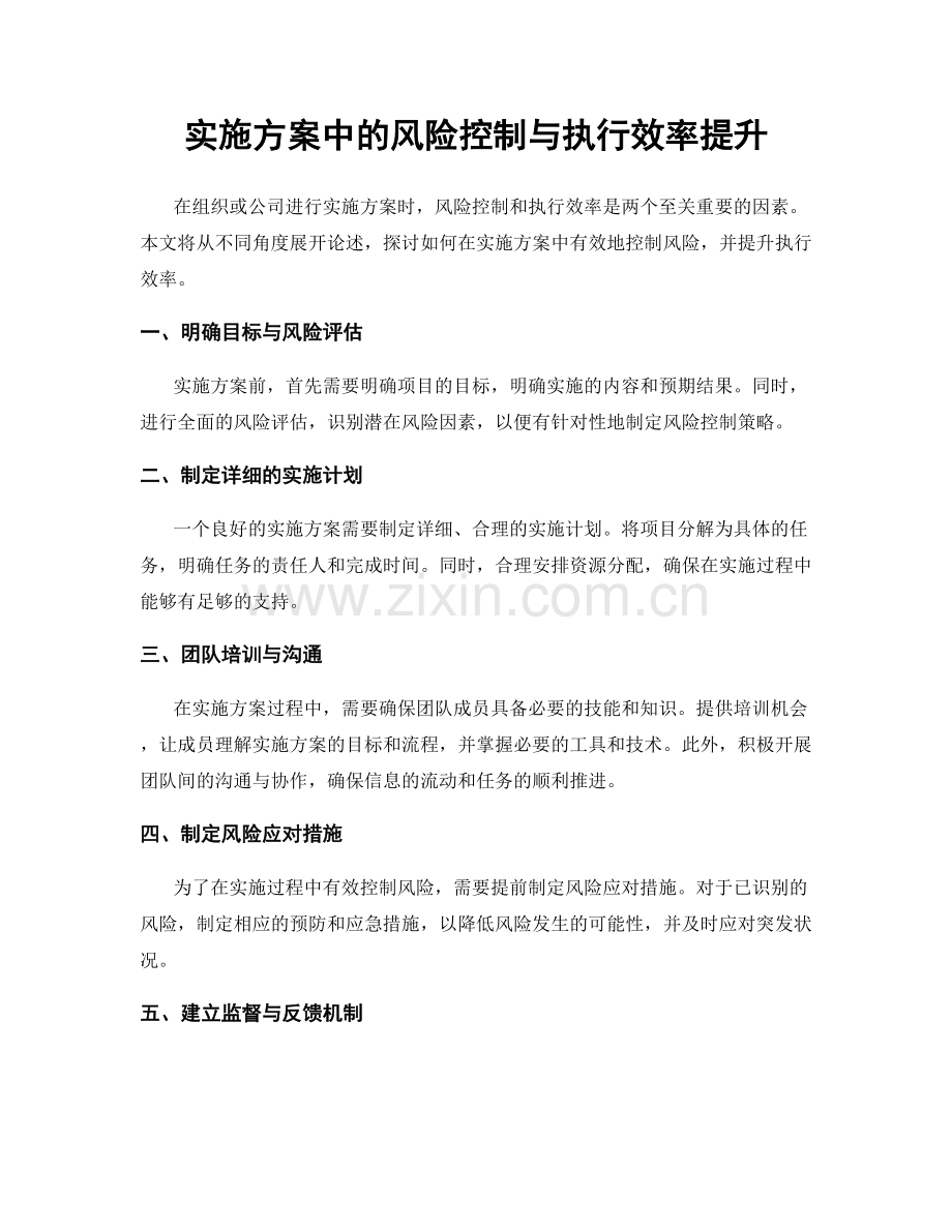 实施方案中的风险控制与执行效率提升.docx_第1页